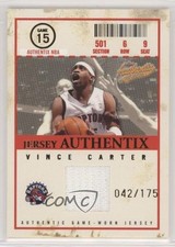 2004-05 Fleer Authentix Jersey Authentix /175 Vince Carter #JA-VC HOF