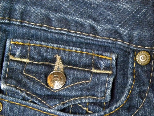 RARE True Religion World Tour Billy Swarovski Crystal buttons Flap Pockets 30x34 - Picture 7 of 13
