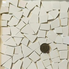 Broken China Mosaic Tile Arts and Craft Supplies - White Tiles F320