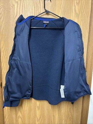 Mens Patagonia Sherpa Fleece Navy Blue Thick Jacket Pockets Size Large - Picture 6 of 9