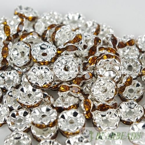200Pcs Czech Crystal Rhinestone Wavy Rondelle Spacer Beads 4mm 5mm 6mm 8mm 10mm - Picture 25 of 41