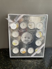 NEW CARTER'S Baby My First Year Silver Picture Frame 13 Pictures 11.5 X 9.5"