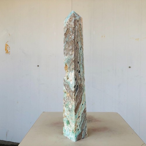 920g Natural hemimorphite Quartz crystal obelisk wand Point Reiki Healing AH364 - Picture 15 of 16
