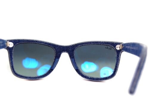 Ray-Ban DENIM WAYFARER Rb2140f 1163/71 52mm Herren Sonnenbrille Blau Grau Sehr - Bild 9 von 11
