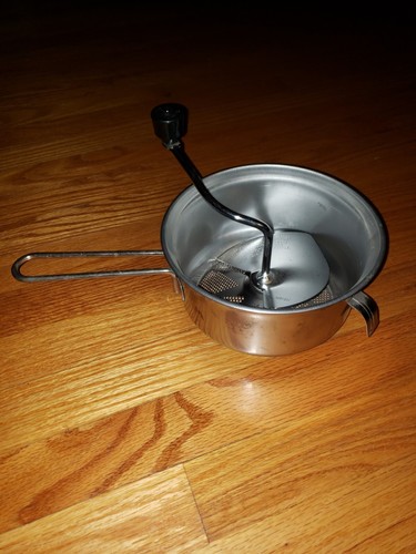 VINTAGE FOLEY MANUELLE LEBENSMITTELMÜHLE 7" SIEB MASHER RI EINMACHUNG 2 HAKEN SEITE
