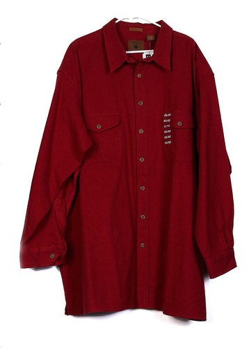 St. John'S Bay Chamois Cloth 3XL Big & Tall Garnet Button Down Long Sleeve