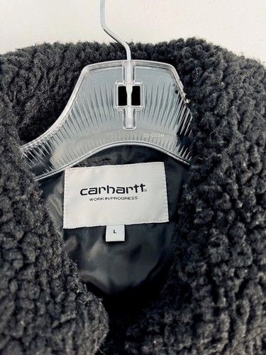 Carhartt WIP Fleece Sherpa Jacket Large Black Work In Progress Coat Supreme L - Picture 3 of 5