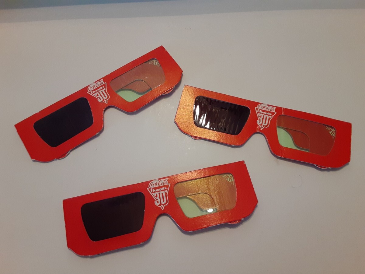 Vintage Coke Coca Cola Soda 3D Glasses Theater Movie Viewing