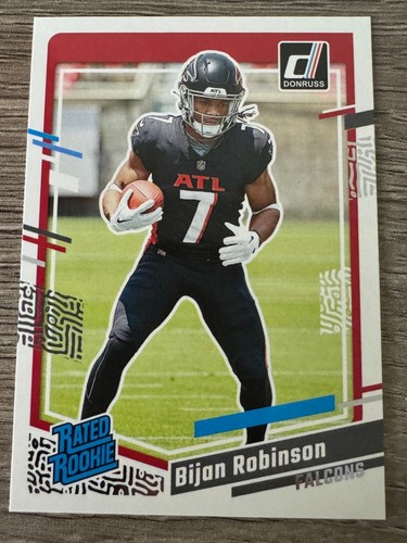 Tarjeta de novato Donruss Bijan Robinson #305 2023 clasificación RC Atlanta Falcons - Imagen 3 de 4