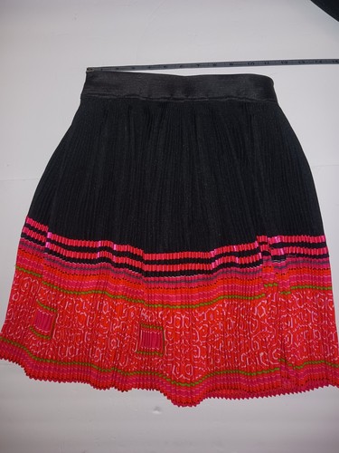 HMONG ASIAN FALDA PLISADA TALLA ÚNICA NEGRA Rosa NUEVO Vestido Mujer - Imagen 2 de 4