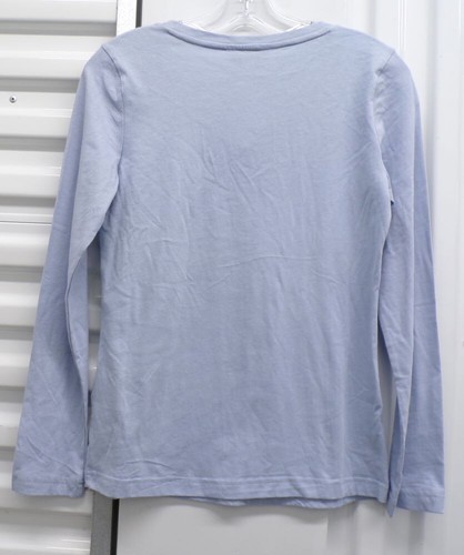 Talla Charter Club: Top de pijama de algodón manga larga con cuello en V - azul X-Small - Imagen 2 de 6