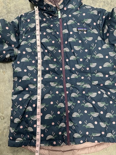 Patagonia Kids Youth Girls Sz Large 12 Down Sweater Jacket Reversible Hooded - Picture 20 of 21
