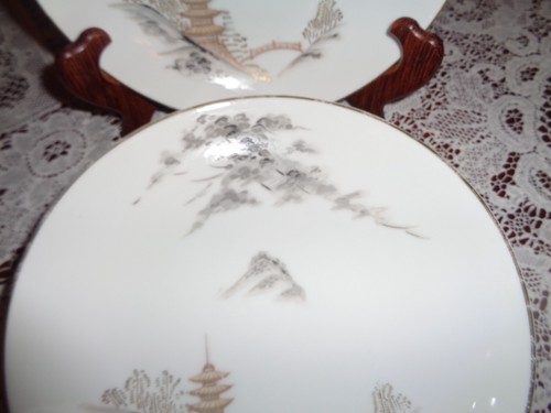 4 WONDERFUL VINTAGE SONE CHINA OF JAPAN “KIYOMIZU” #1963 CREAM SOUP BOWLS - Picture 4 of 5