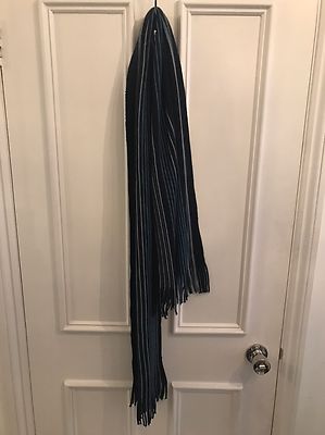 St Bernard For Dunnes Stores Blue Stripy Scarf 