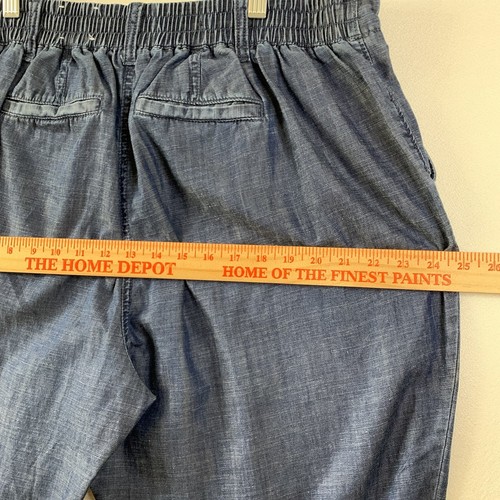 Talbots Jogger Pants Women 2XP Plus Elastic Band Pockets Chambray Linen Blend - Picture 9 of 17