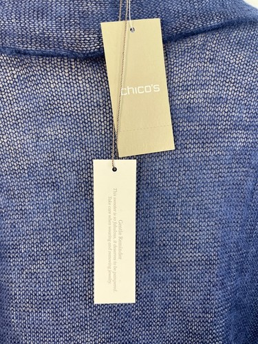 Chicos Women's Blue Long Cardigan Sz 2 (EUR 32) - NWT - Picture 5 of 8