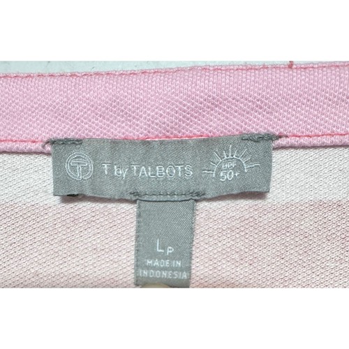 Top Talbots fiori di ciliegio a righe UPF 50+ taglia LP retrò nonna costiera - Foto 2 di 6