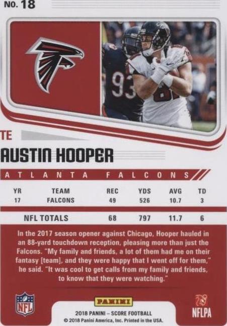 2018 Score Austin Hooper #18