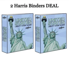 X2 HE Harris Traditional US Liberty Stamp Album 3 Inch  2 Post Binders Storage