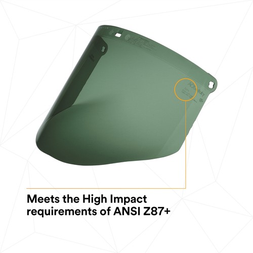 3M Polycarbonat Faceshield WP96C, dunkelgrün, 82702-00000, geformt 10EA/Gehäuse - Bild 6 von 10