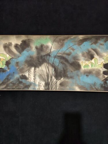 Old Chinese antique painting scroll Splash Color Lotus by Zhang Daqian 张大千 - Picture 4 of 7