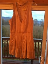 Ladies Standard Satin Romper Jumper Jumpsuit Large Zipper Back Champagne Color