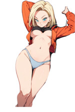 Android 18 Dragon Ball Waifu Weatherproof Anime Sticker 6" Car Decal