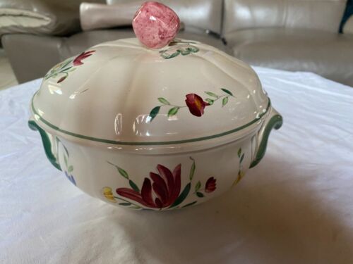 Ancienne soupière en faïence Longchamp peint à la main - Bild 3 von 8