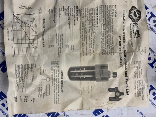 Coilhose Pnuematics 27 Series Lubricator New - Picture 5 of 6