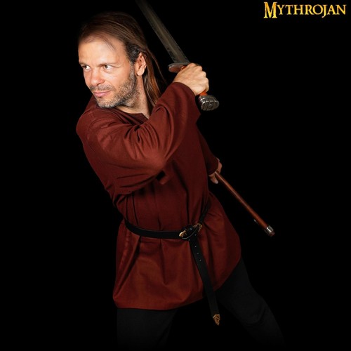 Cotton Tunic Viking Shirt Medieval Knight SCA LARP Pirate Cosplay Costume Brown - Picture 4 of 13