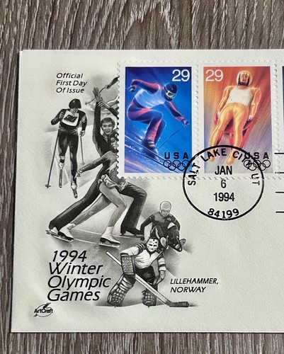1994 LILLEHAMMER WINTER OLYMPICS Stamps First Day of Issue Cover Vintage - Picture 15 of 18