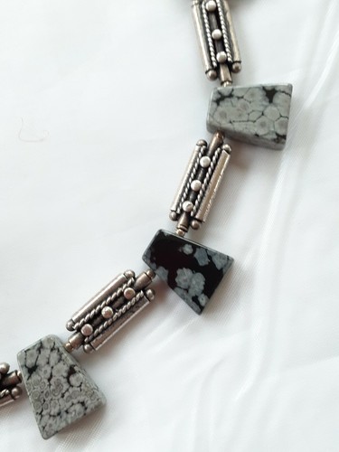 Sterling silver & Jasper ladies necklace 925, 60 grams - Picture 5 of 6