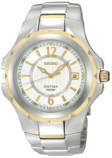 Seiko Men's SGEE68 Coutura Two-Tone Silver And White Dial Watch