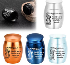 3 4cm Urn Jar Cremation Mini Ash Holder Metal Memorial Gift Keepsake Pet Human