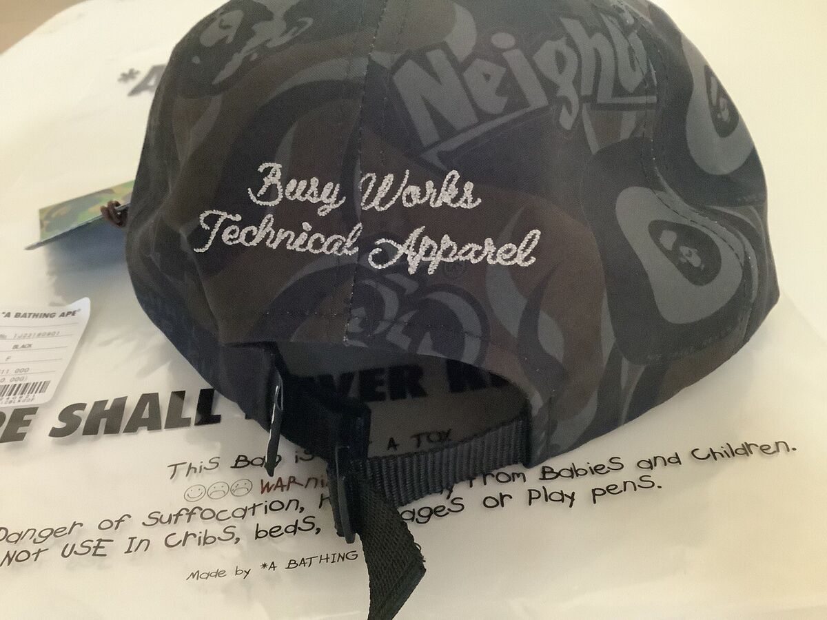 AUTHENTIC A BATHING APE BAPE x NBHD CAP BLACK NEW RARE HAT AUTHENTIC A BATHING APE BAPE x NBHD CAP BLACK NEW RARE HAT