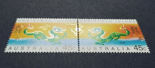2000 Christmas Island Zodiac Animal Lunar Year Dragon 2v Stamps 圣诞岛生肖龙年邮票2全 - Picture 2 of 3