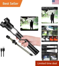 Tactical LED Flashlight - 90000 Lumens - Rechargeable - Heavy-Duty Power Bank