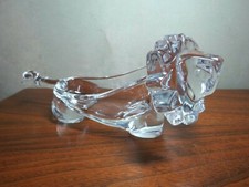 Sasaki Crystal Lion Trinket Dish Japan