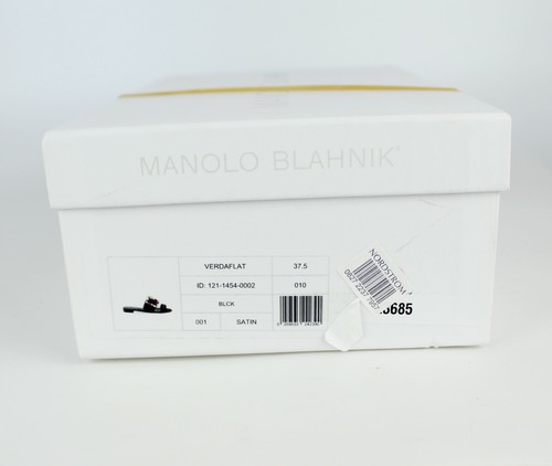 NEW MANOLO BLAHNIK Verda Crystal Buckle Slide Sandal, Black, EUR 37.5, MSRP $895 - Picture 12 of 12