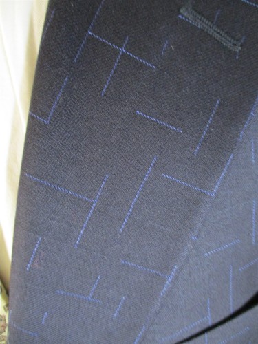 Versace Classic Mens Navy Geometric 3 Btn Wool Suit 48L Italy - Picture 3 of 6
