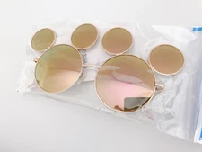 NEW! Japan Tokyo Disney Resort Fashion sunglasses Mickey Pink Gold Mirror Lens