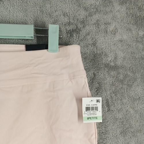 NWT $45 Alfani Capri Pants w/ Tummy Control Size 8P Solid Pink - Picture 5 of 10
