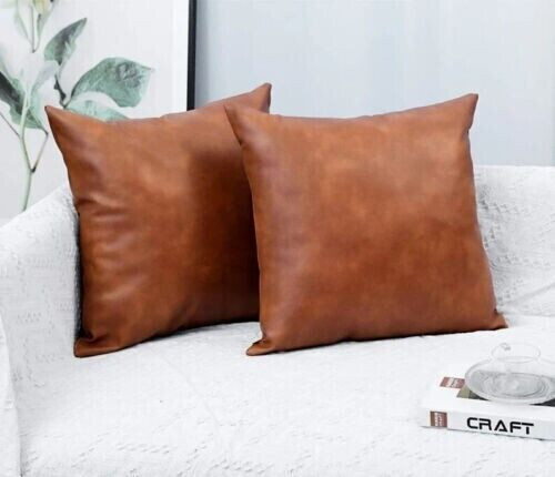Genuine Leather Pillow Cover Real Leather Soft Cushion Cover Throw Case - Picture 2 of 4