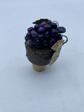Vintage Wine Bottle Cork with Grapes Stopper Rare Collectible