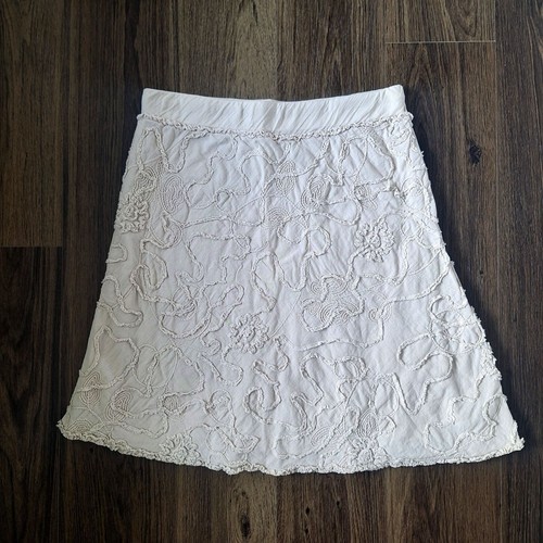 ๐ Max Studio Elastic Waist Drawstring Skirt Embroidered 100% Cotton Boho Beach - Picture 6 of 7