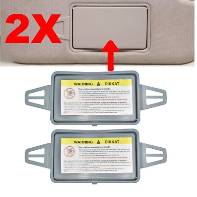 For W211 E-Class E320 E350 E500 E550 New Sun Visor Shade Mirror Cover Gray 2X