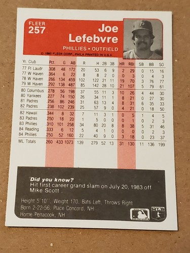 1985 FLEER BASEBALL TRADING CARDS YOU PICK MULTI DISCOUNT UPDATE 3/25/22 - Picture 29 of 273