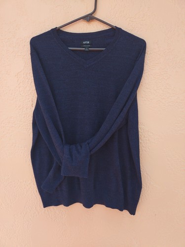 High Quality Apt. 9 Merino Wool Blend Sweater Size XL Dark Blue Long Sleeves - Picture 11 of 15