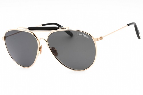 Tom Ford FT TF0995 28A Aviator Shiny Rose Gold/Smoke Sunglasses Authentic - Picture 3 of 4