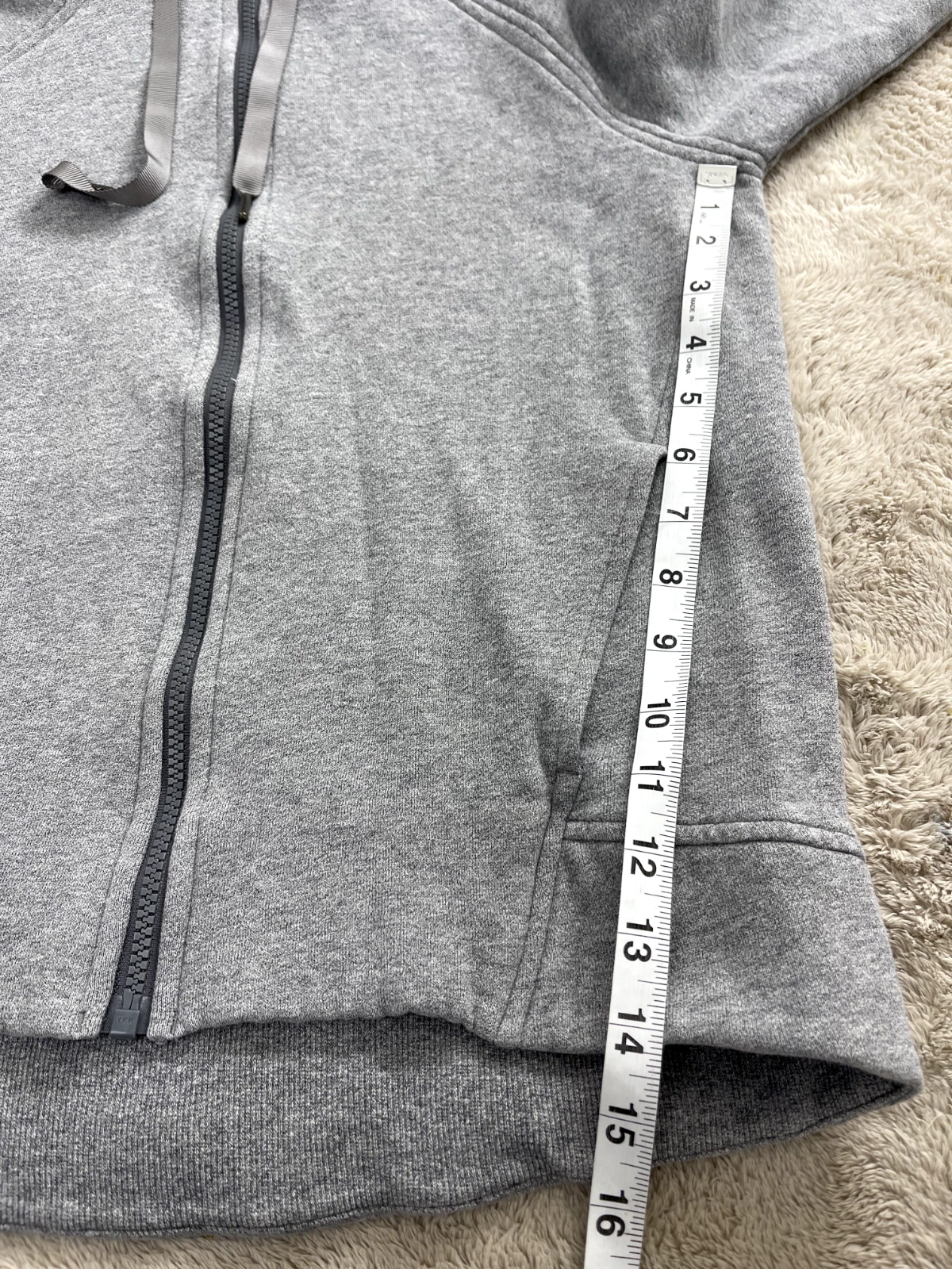 VETEMENTS Lululemon Fleece Please Felpa con Cappuccio Heathered Giacca Maculata Donna Taglia 6